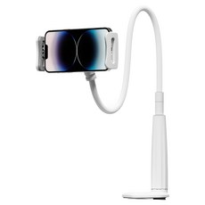 누아트 태블릿 스마트폰 침대 자바라 거치대, JABARA-110, 화이트, 1개
