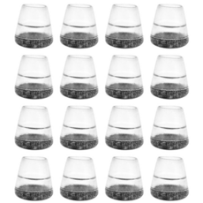 까사재클린 미끄럼 방지 투명 의자 발 커버, 그레이, 16개