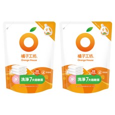 Orange House 橘子工坊 天然濃縮制菌低敏洗衣精 補充包, 1.5L, 2包
