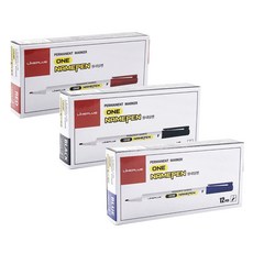 LINEPLUS 簽字筆 黑色 12入+紅色 12入+藍色 12入, 混色, 1套