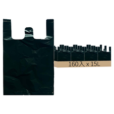 漂亮袋子 Ippeuni 提把式一般塑膠超市袋 5號 黑色 160入, 15L, 1組