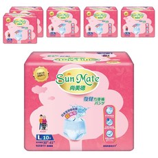 Sun Mate 尚美德 成人褲型紙尿褲 復健方便褲, 6包, L, 10片