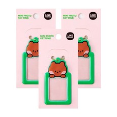 Line Friends 迷你照片鑰匙圈, 棕色, 3個
