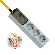 韓國 LUNEX 自動滅火 高容量 漏電斷路 ELB 延長線 3孔, 3m, 灰色, 1個