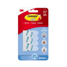 3M Command 無痕 透明膠條 小型 #37024, 1組