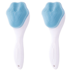 The Happy N 矽膠手動潔面按摩刷, 2個, 藍色