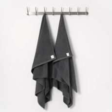 하비티 건조가 빠른 데일리 대형 바스타월 350g 30수 면 100% 70x135cm, 다크 그레이, 2개