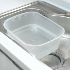 장수리빙 가볍고 깔끔한 설거지통 사각, 1개, 반투명
