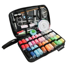 Market Plan 便攜式針線包122件組, 黑色, 1組