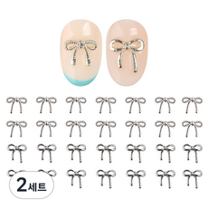 Jello Jello 美甲飾品 2款 x 14p 套組, 2套, JCP-01 緞帶飾品混合