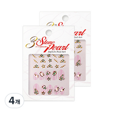 石珠光彩色立體美甲裝飾貼紙, 星橋, 4個