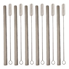 minono 米諾諾 316不鏽鋼吸管 附刷大直型 23 x 1.2cm, 6個, 1組