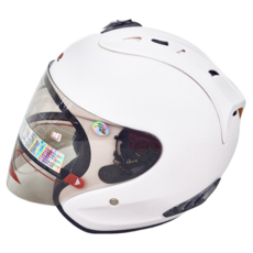 FIGHTER R3A6 普通型露臉式機車用防護頭盔 含一層護目鏡, 消光白