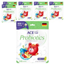 ACE SUPER KIDS 33億 益生菌軟糖, 青蘋果口味, 德國進口, 無人工色素/香料/防腐劑, 39.2g, 6袋