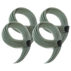 레인보우 옴브레 투톤 연출 컬러 헤어피스, 다크그린, 4개