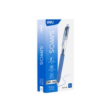 deLi 得力 滑順中性原子筆 0.5mm, 藍色, 36個