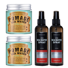 Graphen Seawater Pomade 髮蠟 100g + 噴霧 210ml 套組, 2組