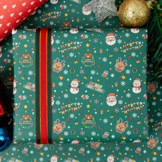 Good given 聖誕節聖誕快樂紙質包裝紙 53 x 78 cm, 綠色, 20個