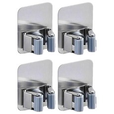 LivingHomeDetail 免鑽孔不鏽鋼清潔工具掛架 GE-04, 銀色, 4個