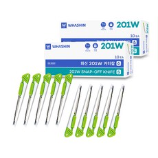 WHASHIN 鋼製美工刀 小 KN-201W 9mm, 混合顏色, 20個