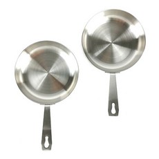PAULUS 不鏽鋼迷你平底鍋造型盤, 2件組平底盤, 銀色, 2個