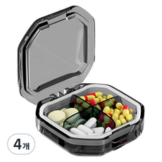 Saebom Living 4格藥盒 灰色, 4個
