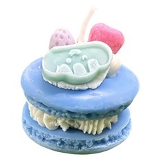 A&R 韓式手作馬卡龍香氛精油蠟燭 獨一無二款 款式隨機, 34g, 鼠尾草海鹽, 1個