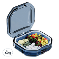 Saebom Living 4格藥盒 藍色, 4個