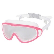 Butterfly Fish 蝴蝶魚 兒童大框防霧泳鏡 SG901 大鏡片PC 鏡帶矽膠, 粉白色, 1個