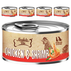 Absolute Bites AB饗食無穀低敏罐, 雞肉 + 蝦, 80g, 5罐