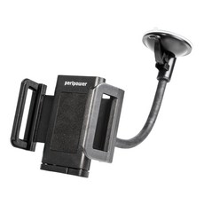 peripower 可彎式鋁管支架 XL加大夾具版 30cm 真空壓桿吸盤底座 360度旋轉, 黑色, 1盒