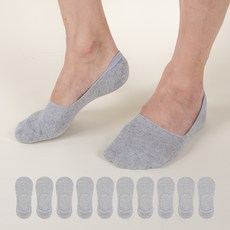 Goldman Socks 男性樂福鞋型防脫落超貼合隱形襪 10雙, 灰色, 10個