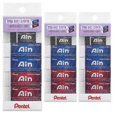Pentel 飛龍文具 Ain Pentel Ain橡皮擦 中+大 4入組 ZEAHS10-G4A1, 15個, 混合顏色