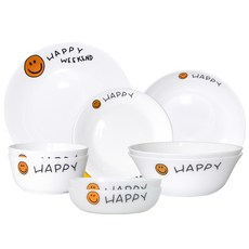 Bacile Happy Weekend 兩人碗盤組 9件組, 單一顏色, 6種餐具