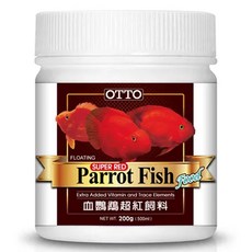 OTTO 建興水族 血鸚鵡超紅飼料 漂浮性 額外添加維生素和微量元素, 500ml, 1瓶