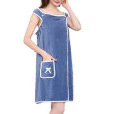 더부들 호텔 샤워 가운 80 x 135 cm, 딥 블루, 1개