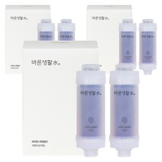 바른생활수 염소 제거 비타민 샤워필터, 6개, 라벤더