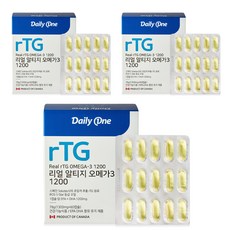 Daily One rTG Omega-3魚油, 1.3g, 60顆, 3盒