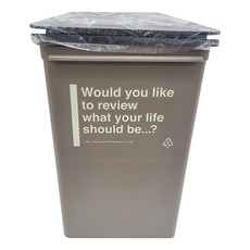 like-it CAFE STYLE 掀蓋式矮版垃圾桶 1.2kg 17L 1個, 咖啡棕