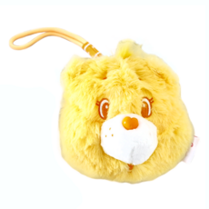 Care Bears 彩虹熊 立體大頭造型絨毛可收納吊飾 - 黃色, 12cm, 1個