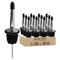 AHOYE 不鏽鋼酒嘴, 黑色, 12個