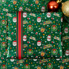 Good given 聖誕派對金屬捲筒包裝紙 53cm x 15m, 綠色, 2個