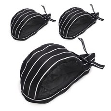 MarketA 廚師服務員網帽, 黑色條紋, 3個