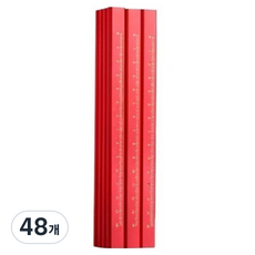 일상속반짝 HB 사각 연필 빨간색, 48개, 1색