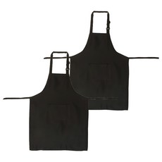 cofv 長度可調式棉質滌綸圍裙, 2個, 黑色