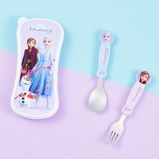 LILFANT 冰雪奇緣2易清洗湯匙+叉子+餐盒組, 混色, 1組