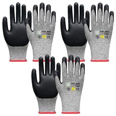 HANWOO Top Grip 1000 CUT4 防割NBR塗層安全手套, 3個, 單一顏色