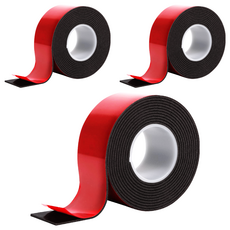 Skora 超強力泡棉雙面膠帶 室內外用 黑色 2.5cm x 2m, 3個