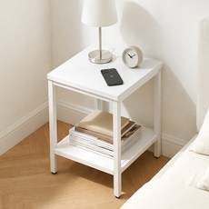 코멧 홈 플랫라인 미니 사각 사이드 테이블, 화이트