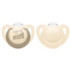 NUK Nature 矽膠安撫奶嘴 1號, 0~6個月, 莫蘭迪米, 2個